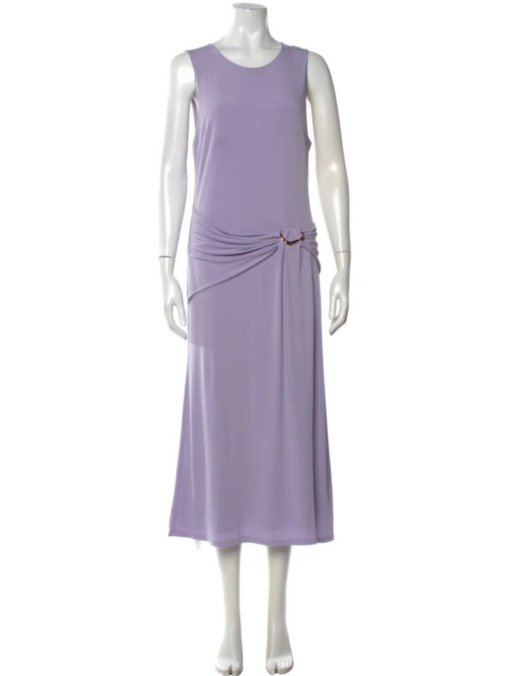 Herve Leger Lavender Sleeveless Maxi Dress with Side Drape. Original Price 1600
